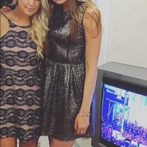 Design Lab Lord & Taylor black and silver Dress